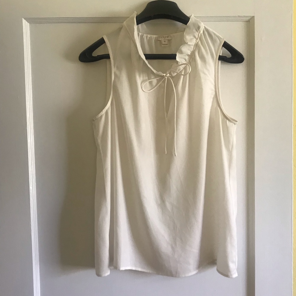 J Crew Ruffle Neck Top w/Tie